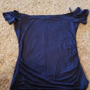 Off shoulder navy top